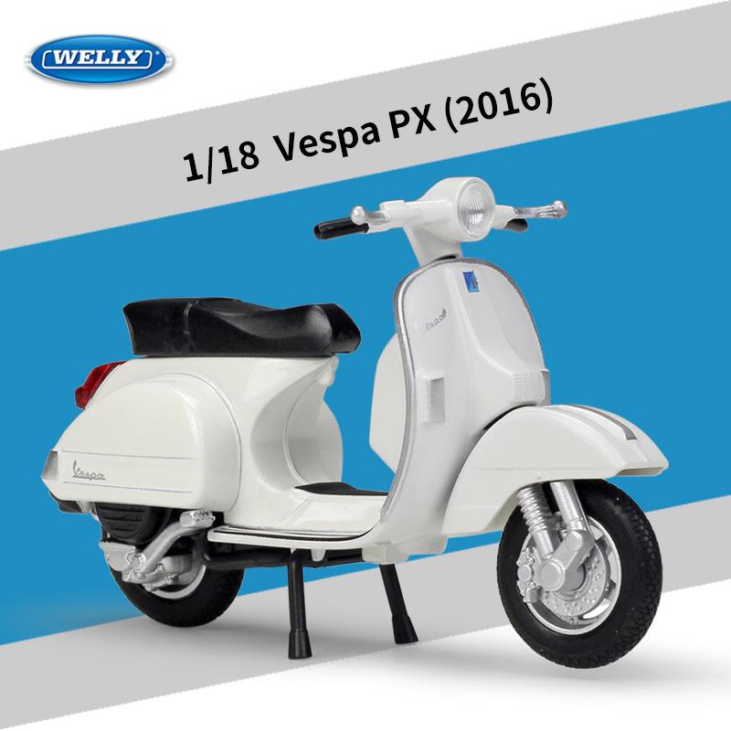 Welly 1/18 2016 Vespa PX Lega Scala Modello di Motocicletta Diecast Veicoli Giocattolo Metallo Auto Collezione Veicoli Giocattolo per Bambini Regalo