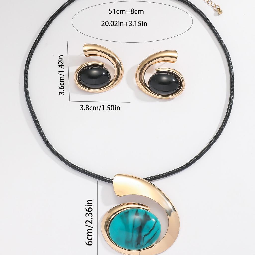 Personalized Exaggerated Necklace and Earrings Set
