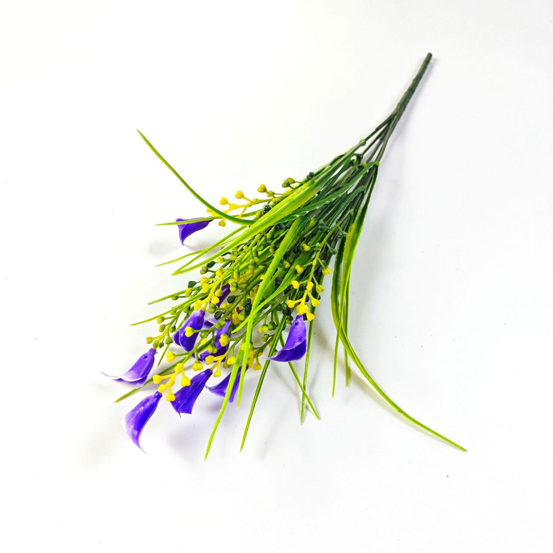 

Букет искусственных цветов Калла лилия Весенняя трава Пятизубчатый Пластиковый Отель Свадьба Домашнее украшение Сад