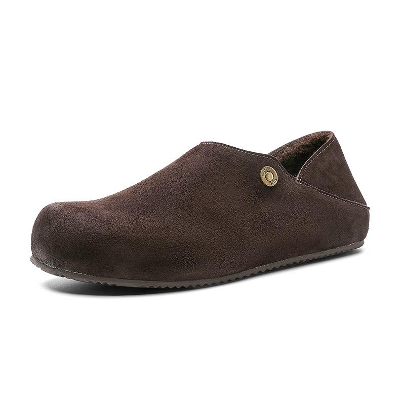 Birkenstocks New Two-wear Lazy Shoes Leather Soft-soled Casual Shoes Low-top All-inclusive Slippers
