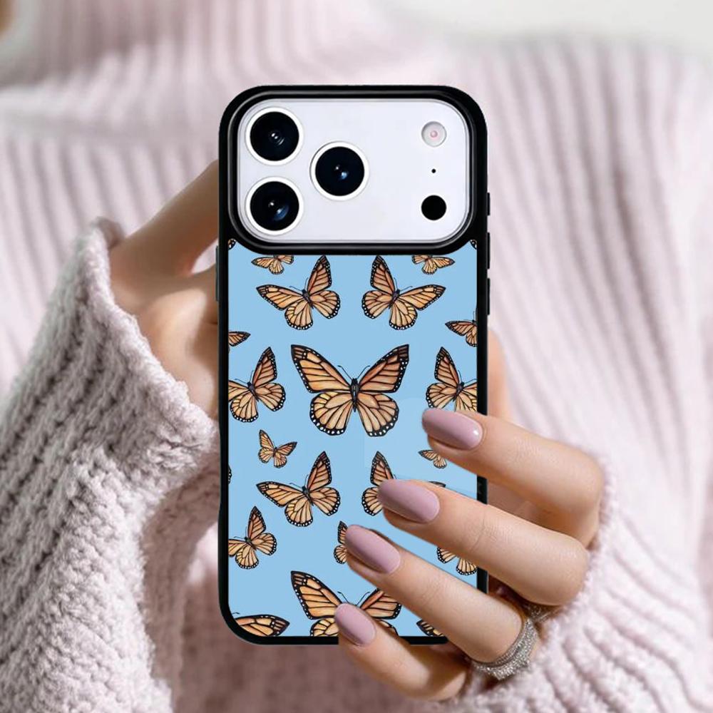 Blue Butterflies Phone Case For Apple iPhone 17 Air 16E 15 14 Plus 13 12 11 Pro Max Mini Funda Cover