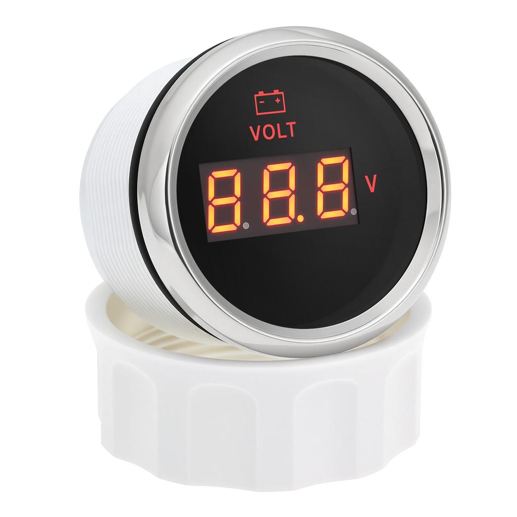 52MM Voltmeter 8-32 Volts Voltage Gauges Digital Volt Meter for 12V24V Universal Boat Marine Red LED Car Electronic Accessories