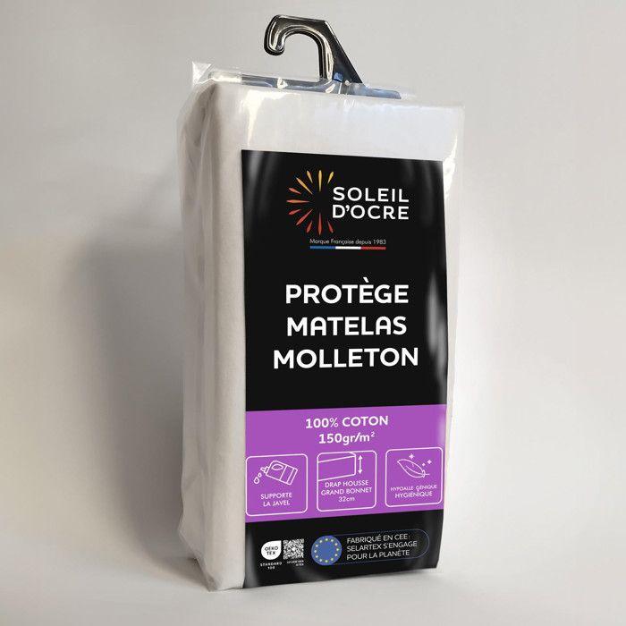 Protège matelas en coton 140x190 cm MOLLETON, par Soleil d'ocre
