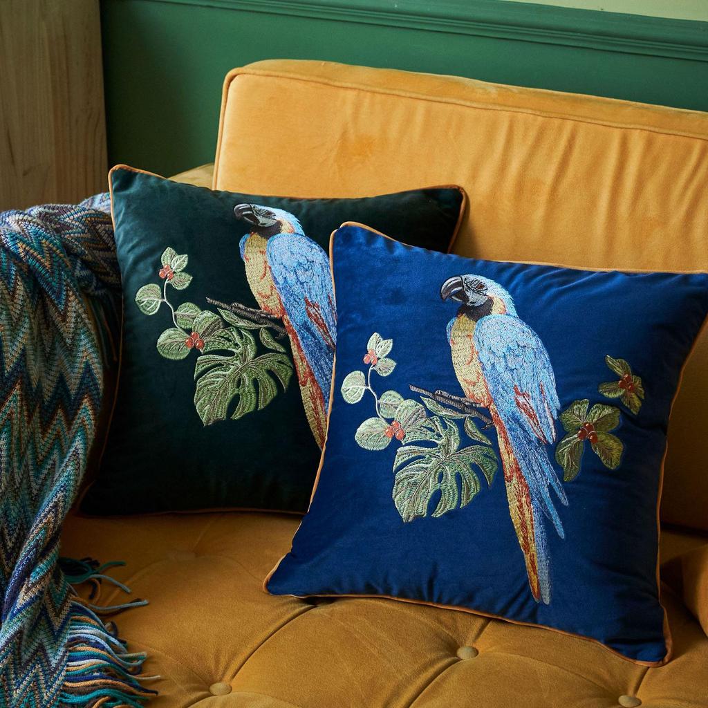 American Style Embroidered Animal Pillowcase: Office, Sofa, and Bedside Cushion Cover