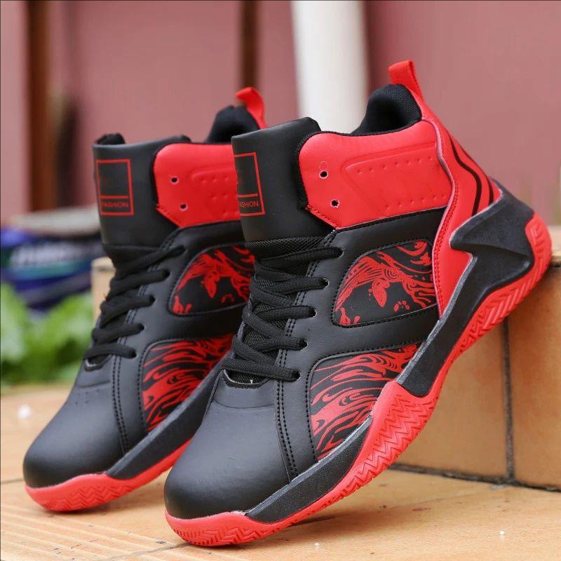 New High-top Basketball Shoes Men Outdoor Sneakers Men Wear Resistant Air Cushioning Baseball Shoes Male Breathable Sport Shoes