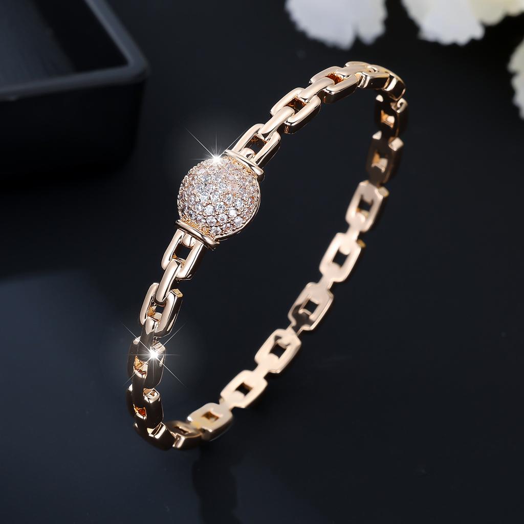 Fashionable and Luxurious Micro-paved Zircon Women's Simple and High-end Versatile Bracelet