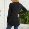Women's /winter Fashion Round Neck Loose Casual Pullover Pocket Lace Stitching Top