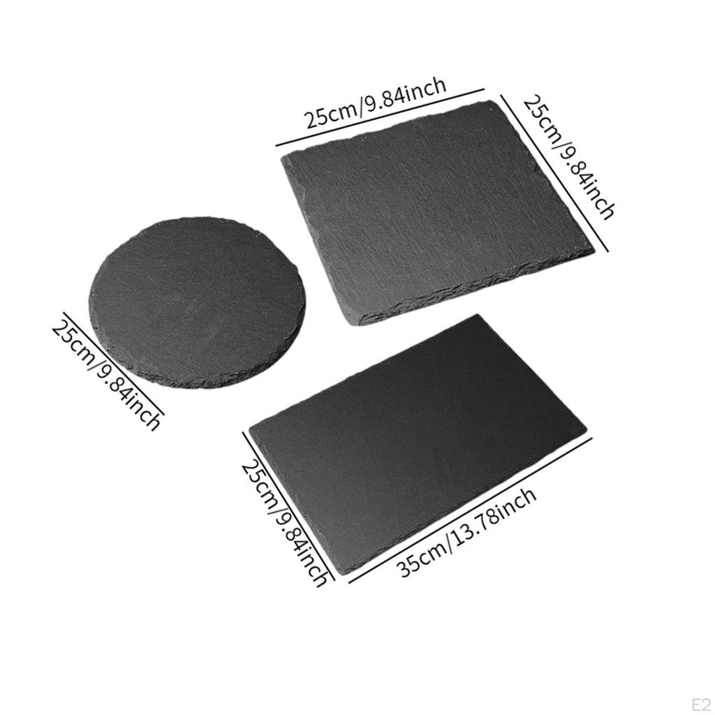 3Pcs Slate Cheese Board Gourmet Serving Platter Plate for Entertainment