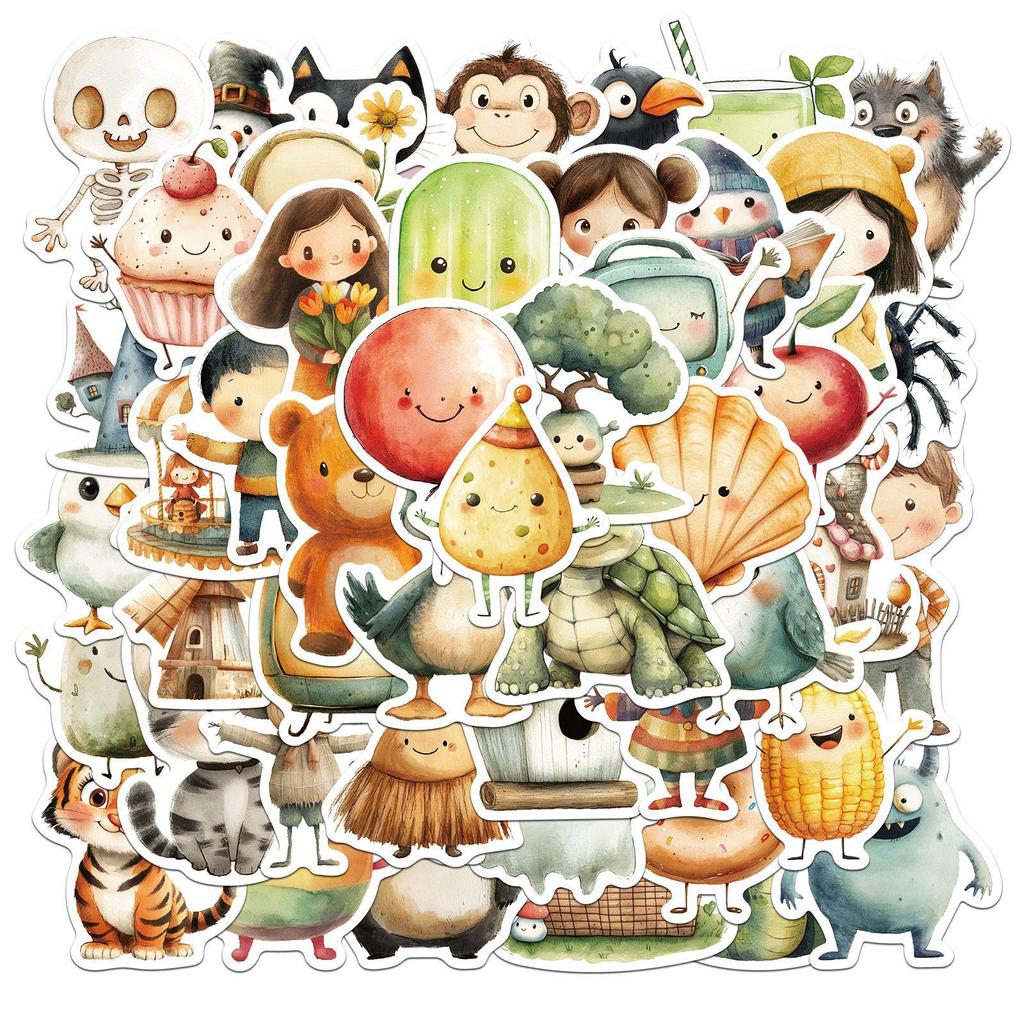 Sada samolepek divoké zvěře: Los, Alpaka, Panda & Lev