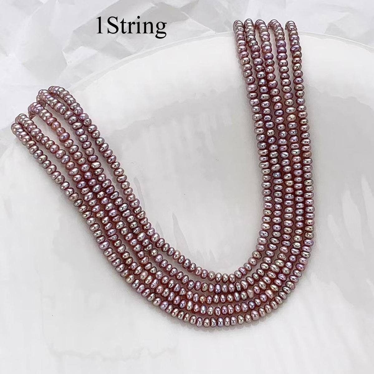 

1String, 3-3.5mm Flat Artificial Pearl Beads for Jewelry Making DIY Necklace, Bracelet, Anklet Decorative Accessories, Unique Birthday Party Gift 36cm 1String-3-3.5mm/36cm фіолетовий