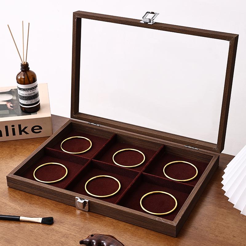 Walnut Wood Large Jewelry Box - Anti-Oxidation Storage for Rings, Earrings, Necklaces, and Bracelets