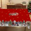 Christmas Tree Santa Claus Snowman Tablecloth for Table Decor Winter Snowflake Kitchen Dining Table Cloth Christmas Decorations