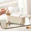 Cosmetic Cotton Storage Box with Clear Cover Dust-proof Large Capacity 3 Compartments Swab Cotton Pads Holder Organizer Container