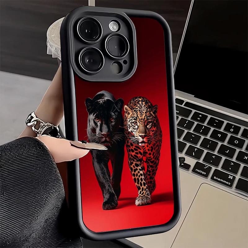 Phone Case for iPhone 17 Air 16E 15 16 Pro Max Black Panther Cool Animal Cover 14 Plus 13 12 Mini Soft Shell Silicone Fundas