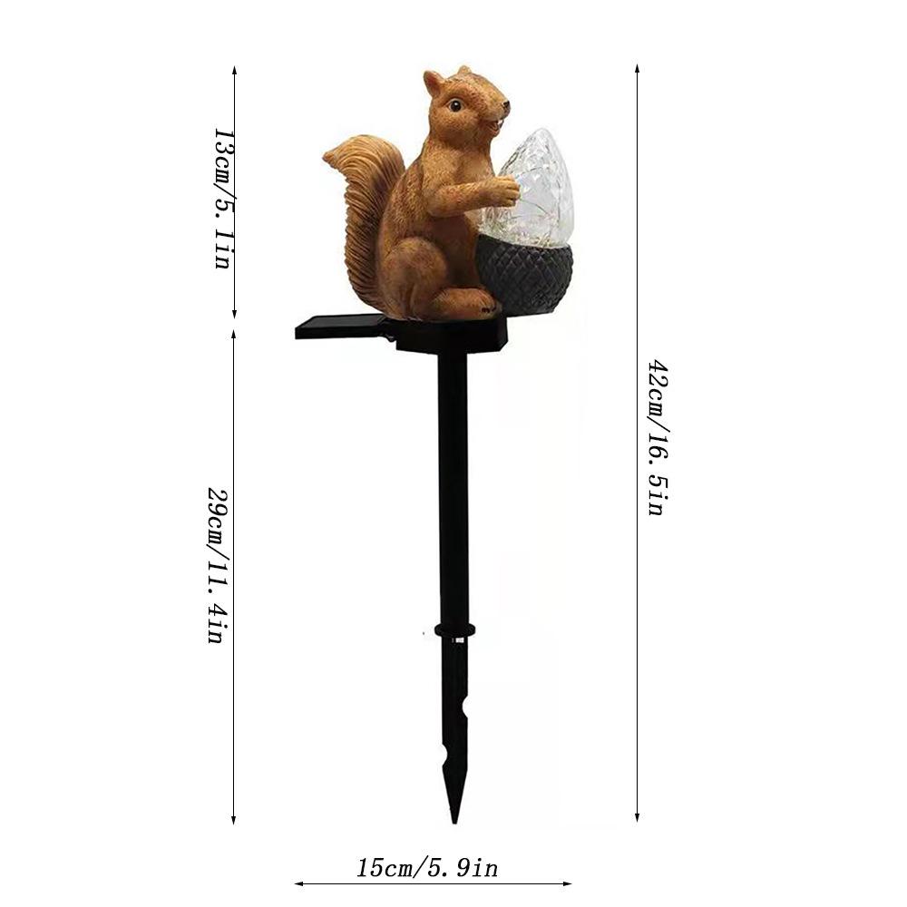 Solar-Powered Colorful Squirrel Crystal Garden Lamp - Cross-Border Decorative Lawn Light