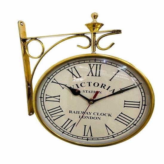 15.24 Cm Nautical Brass Clock Double Sided Clock Station Clock Victorian Clock Home, Office Decor