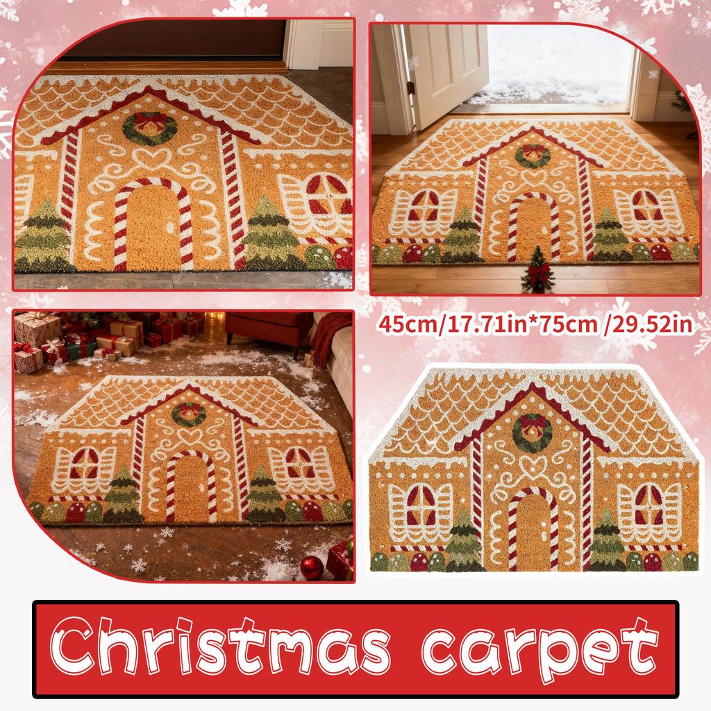 Christmas Little House, Cute Carpet Christmas Decoration, Suitable For Front Door And Yard