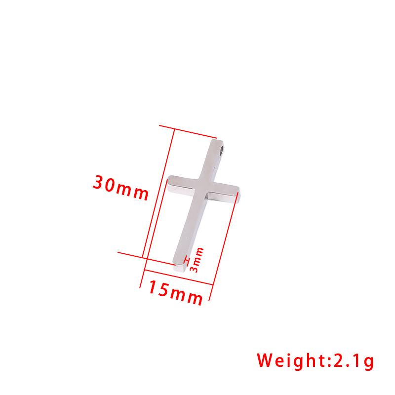 Stainless Steel Mirror Cross Pendant 30x15mm - Fashion DIY Jewelry Accessory