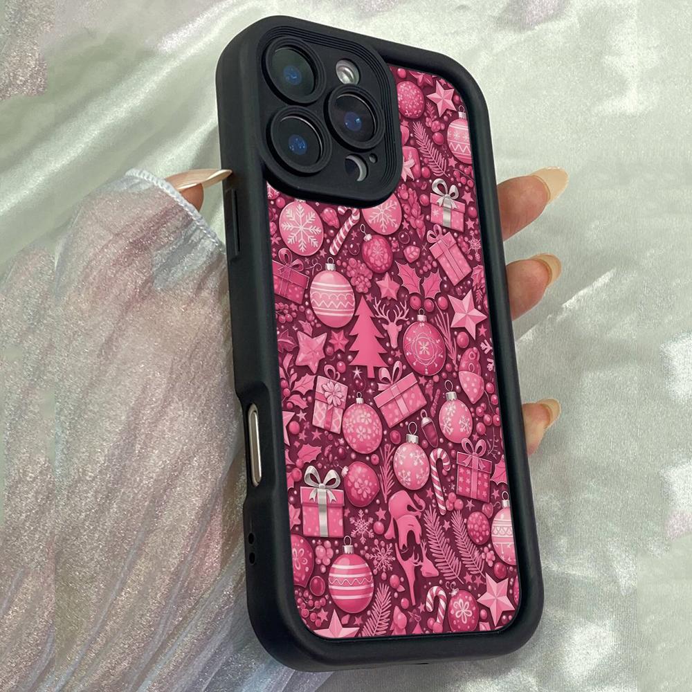 JT405 Pink Christmas Cute To Glam for iPhone 17 16 15 14 13 12 Pro Max Samsung S26 S25 Ultra A17 A07 A56 A16 Xiaomi 15T 13T Redmi 15c 14C Soft Case