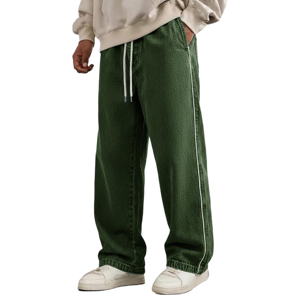 Men's Classic Straight Slim Fit Stretch Waist Jeans For Older Men
