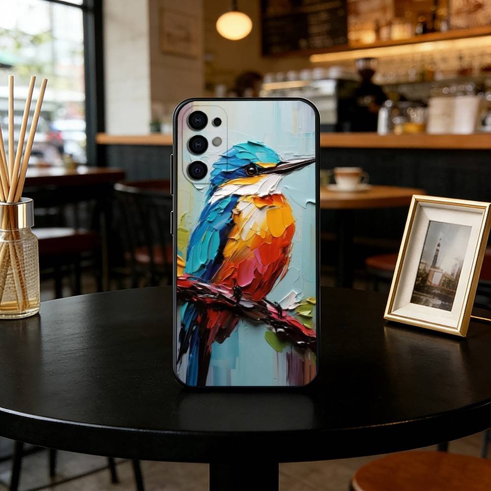 Colorful Bird Hummingbird Phone Case For Samsung S25,S24,S21,S22,S23,S30,Ultra,S20,Plus,Fe,Soft Silicone Black Cover