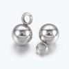 100pcs Tarnish Resistant 304 Stainless Steel Pendants Round Stainless Steel Color 7.5x5mm Hole: 1.8mm