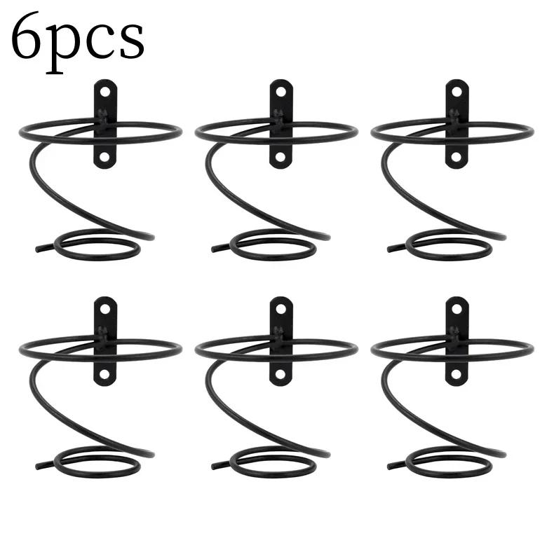 

Pack Of 6 Metal Black Wall Mounted Wine Racks Red Wine Bottle Display Holder With Screws Bar Hanging Wine Rack Organizer