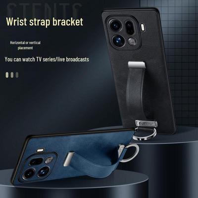 OPPO FindX9Pro/FindX8S Lux Leather Phone Case with Wrist Strap & Stand