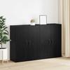 Wall Cabinet Set 2 pcs Black Oak Effect 69.5 x 34 x 90 cm