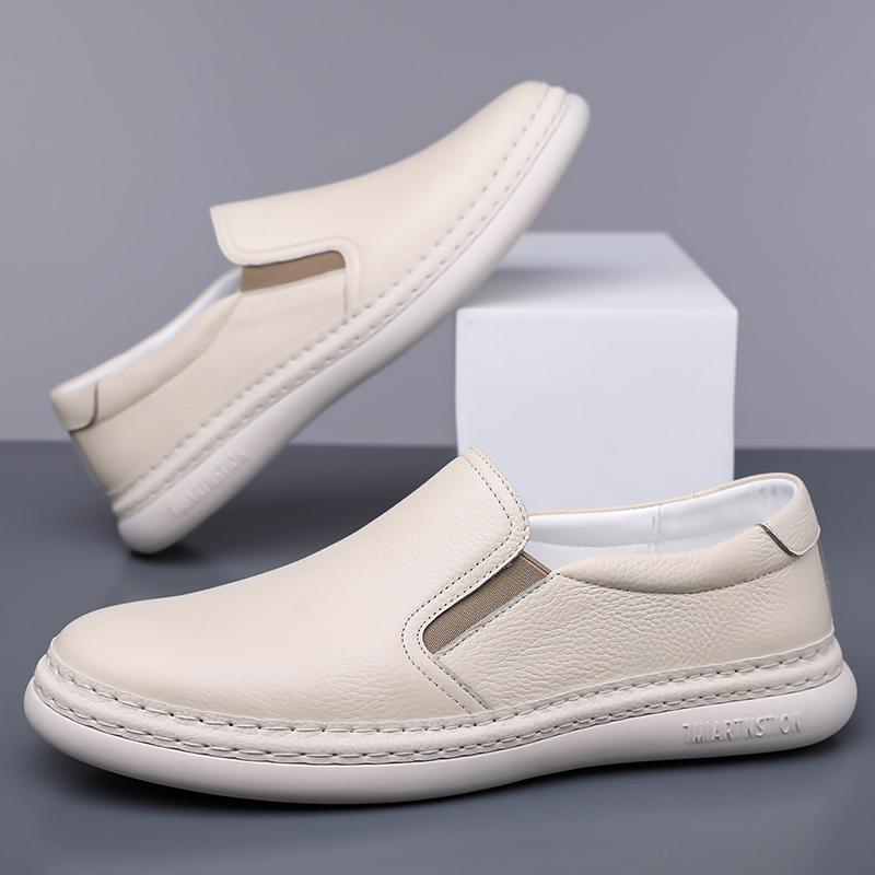 Fashion Fashion Men's Comfortable Loafers Casual Leather Shoes Soft Sole Non-slip Men Driving Footwear Moccasins Business Walking Flats