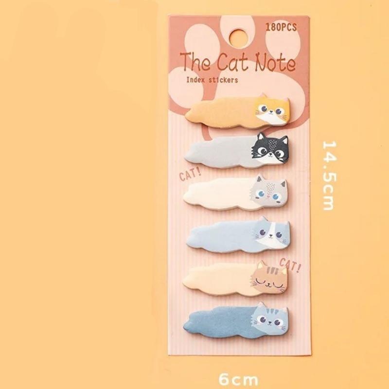 Cartoon Cat Convenience Stickers Index Stickers DIY Label Classify Stickers N Times Student Stationery Sticky Notes