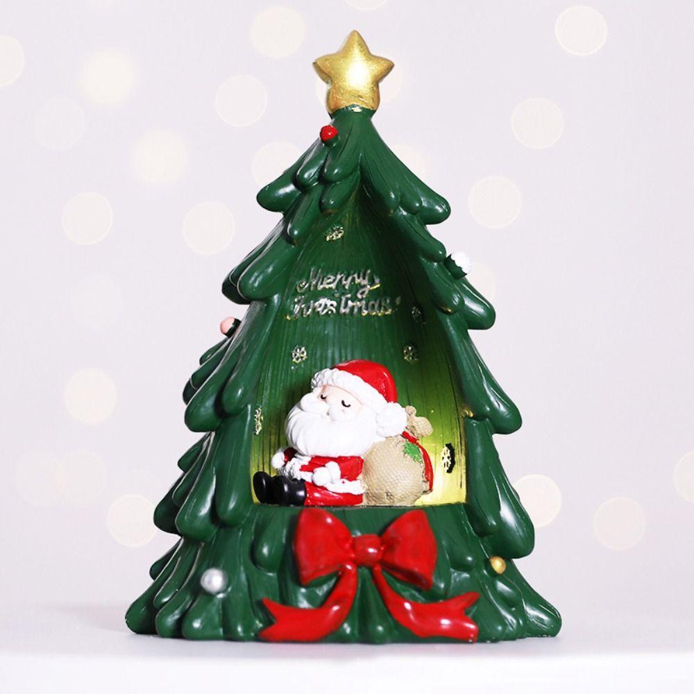 Mini Christmas Tree Figurine Delicate Christmas Tree Ornaments Christmas Night Light Christmas