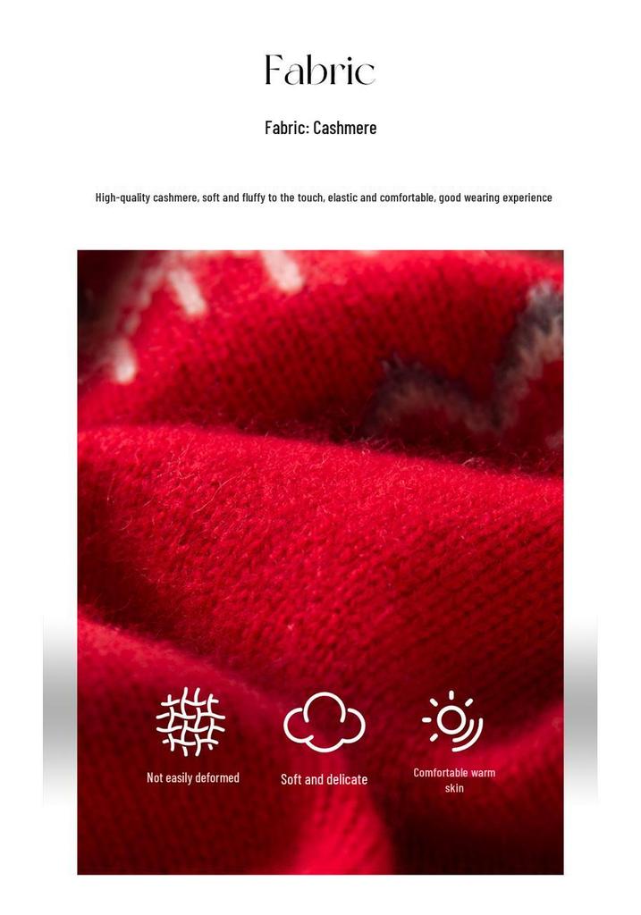 Fair Isle Cashmere Sweater: Autumn/Winter Retro Knit, Thick & Loose Fit