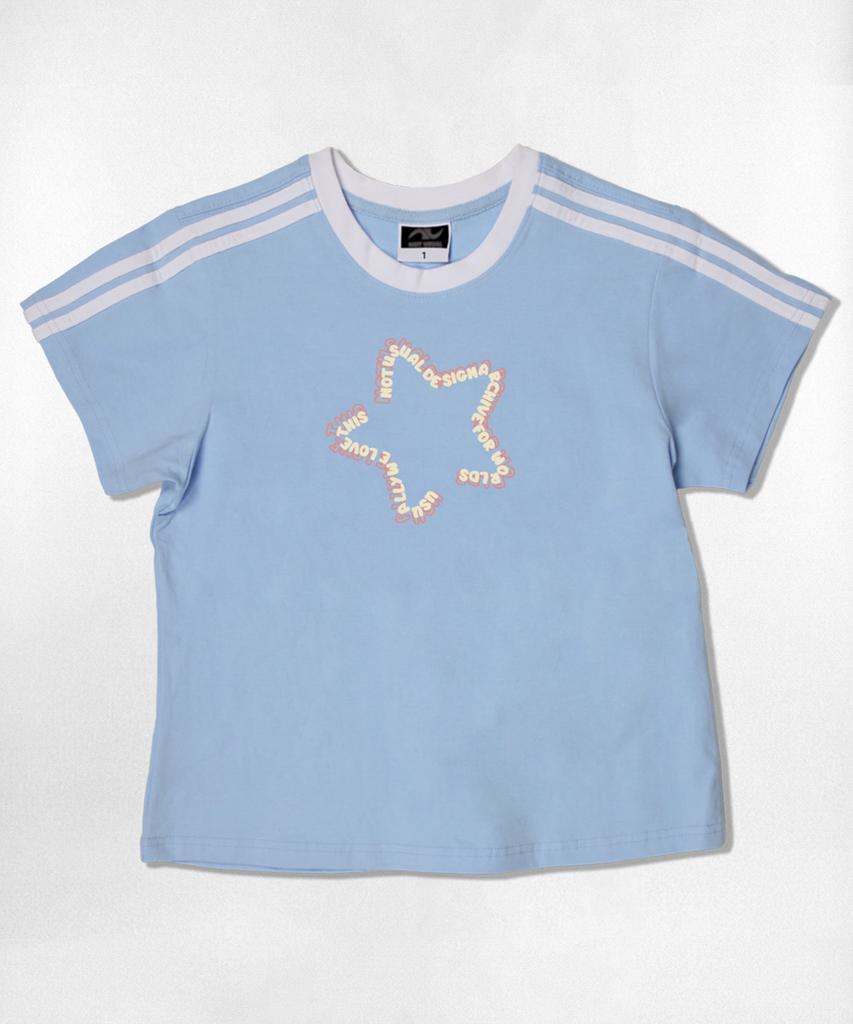 Nasyujeueol Star Font Logo Semi-Crop Short Sleeve T-Shirt 6 Colors