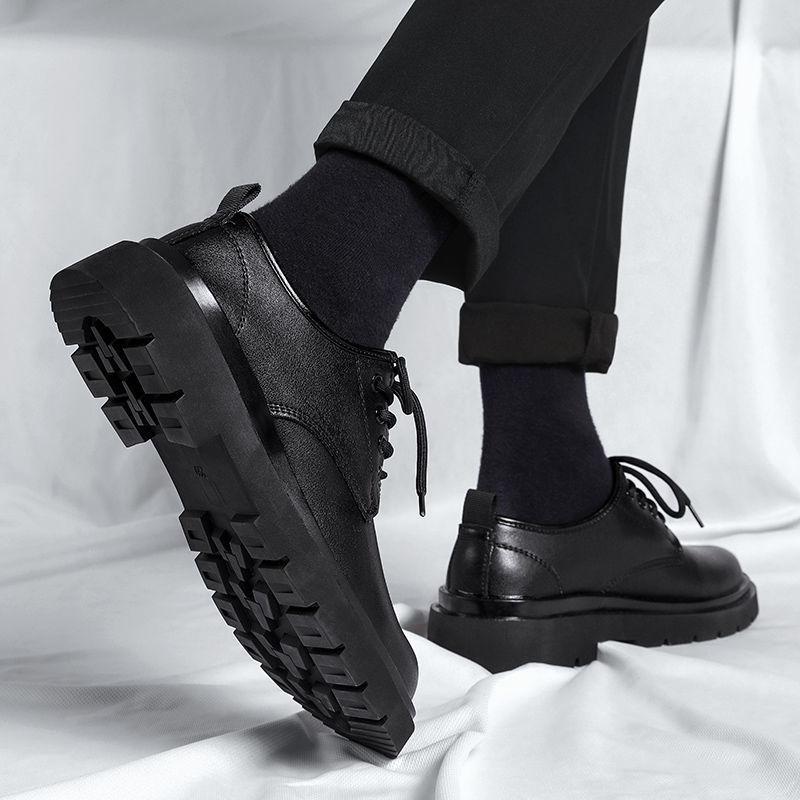 Summer Men's Shoes Anti Slip Breathable Black Small New Style Men's Business Casual Shoes Men
