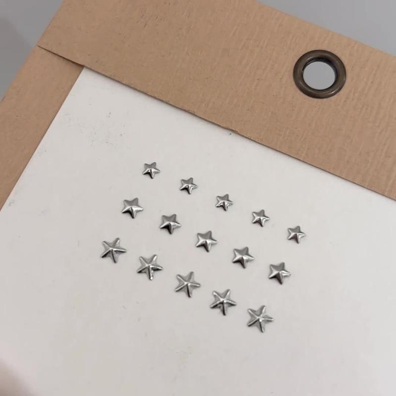 Hollow Star Nail Art Art Rivet Charms 3D Alloy Five-Pointed-Star Gold Silver Diamond Nail Decoration Luxury Manicure Accessories