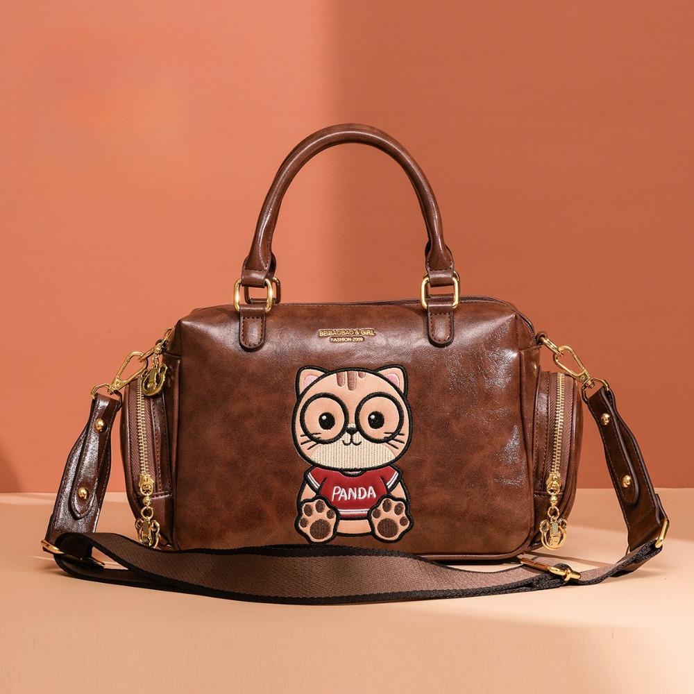 BEIBAOBAO New Design Versatile Women's Handbags Fashionable Foreign Style Ladies Tote Bag Cute Cartoon Single Shoulder Bag High Sense PU Messenger Bag