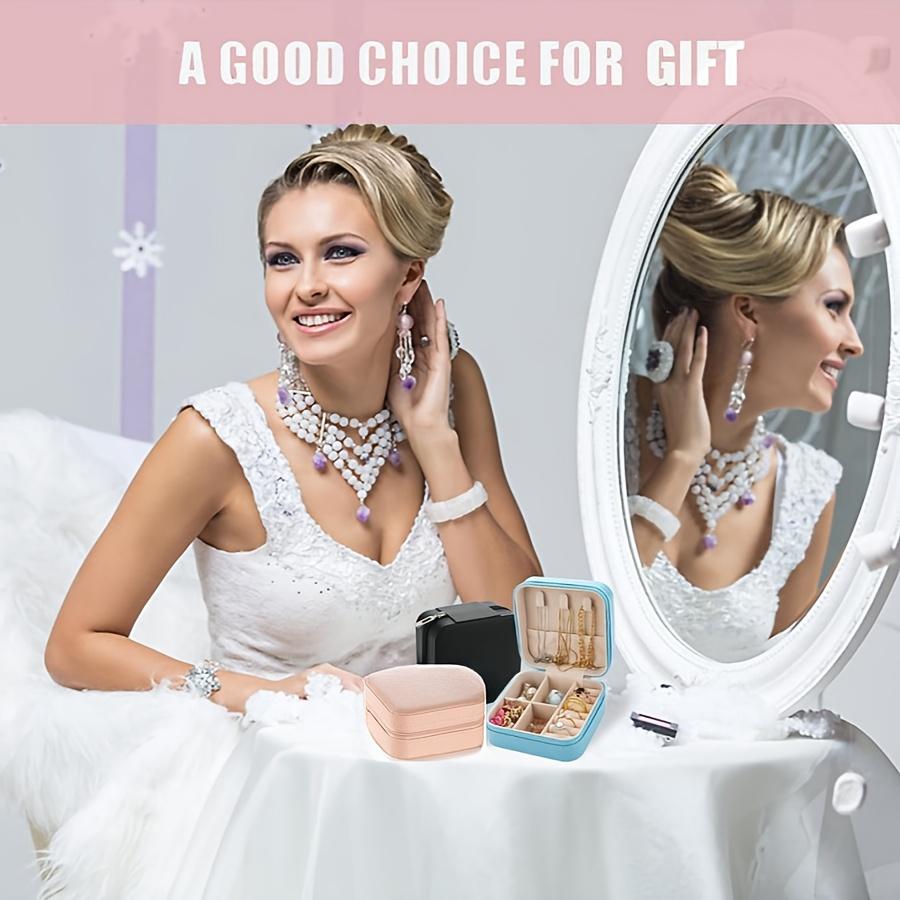 Boîte de Rangement pour Bijoux en Cuir Imitation 12 pièces, Organisateur d'Boucles d'Oreilles Portable, Cadeau de Demande en Mariage Parfait pour la Saint-Valentin et le Nouvel An