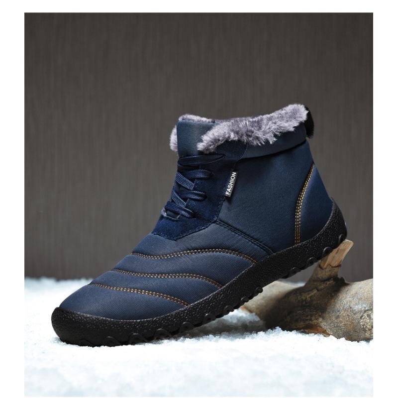 Winter Übergröße Herren Mid-Top Warme Schneestiefel Verdickt und Gepolstert Lässige Herrenschuhe