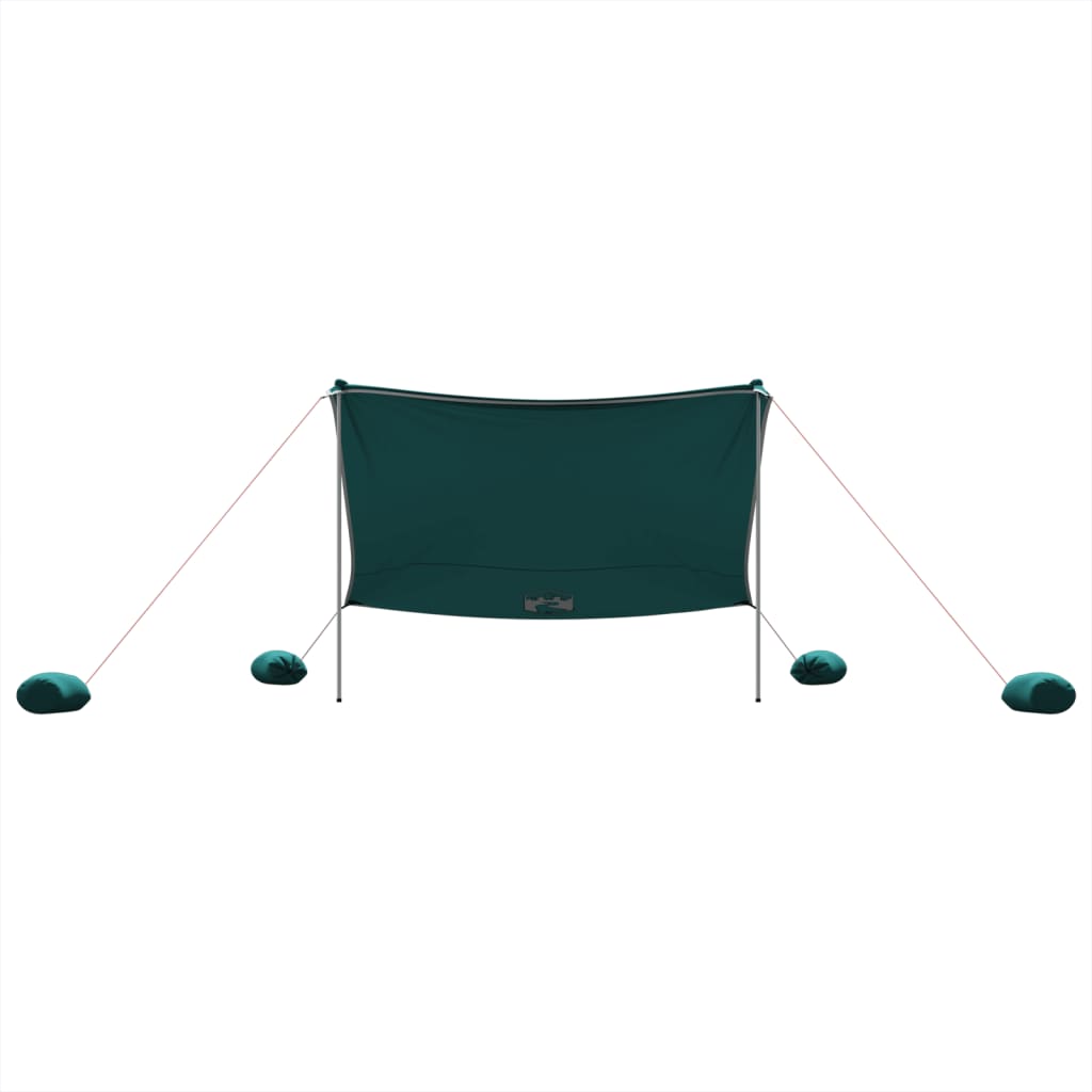 Beach Shade Tent with Sandbags Green 304 x 300 cm