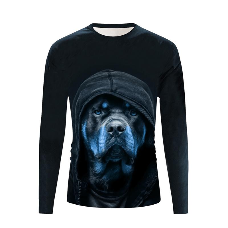 Fashion Pattern T-Shirt For Men Funny Animal 3D Printed T Shirts Casual Harajuku Loose Tees O-Neck Tops Long Sleeves Clothing