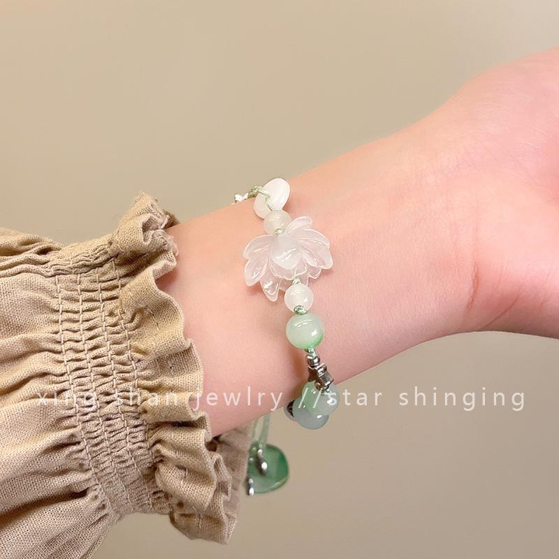 New Chinese Monet Garden Butterfly Gravel Bracelet Bow Handwoven Hand Rope Same Accessories