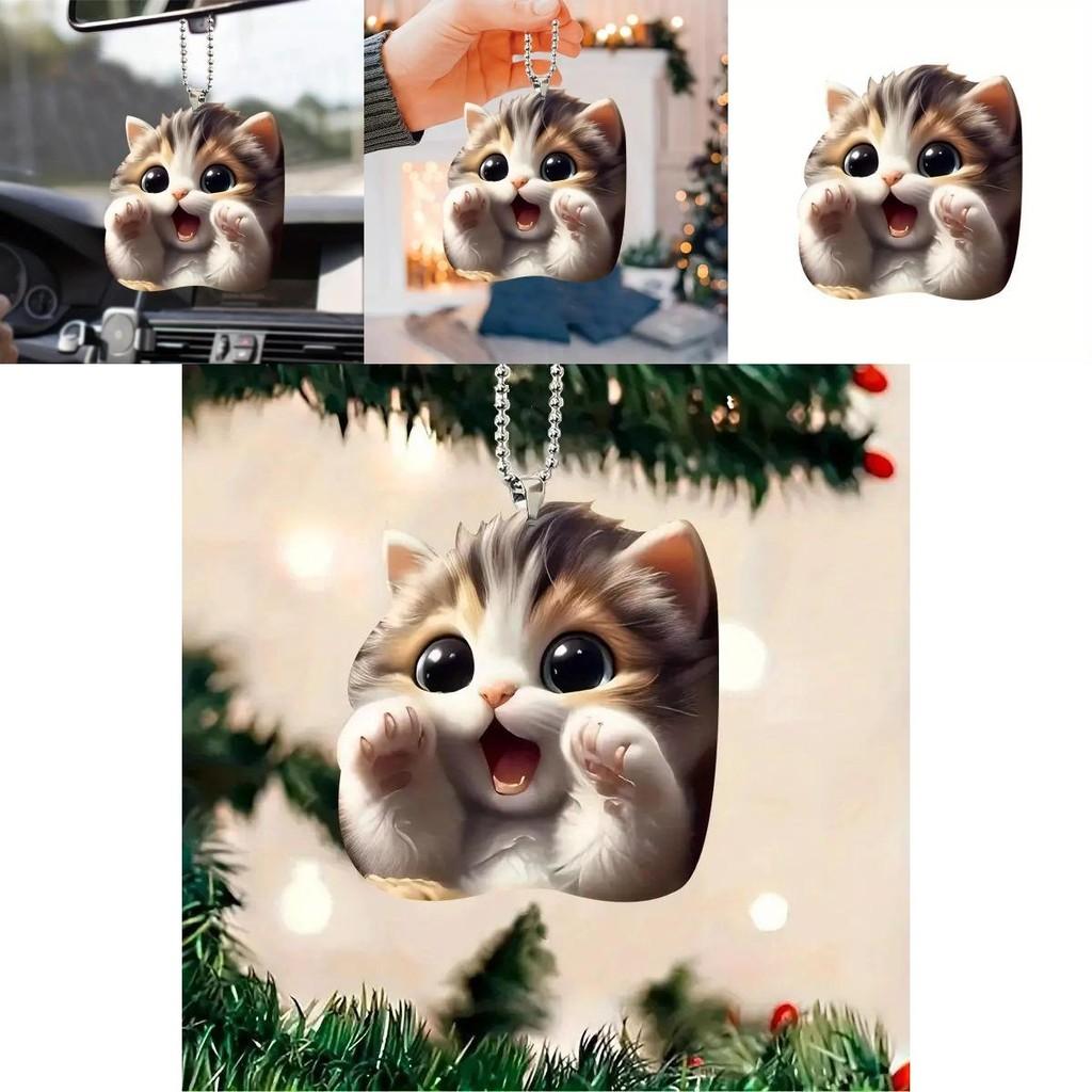 Entzückendes Acryl-Katzen-Hängeornament zur Autoinnendekoration im Cartoon-Stil