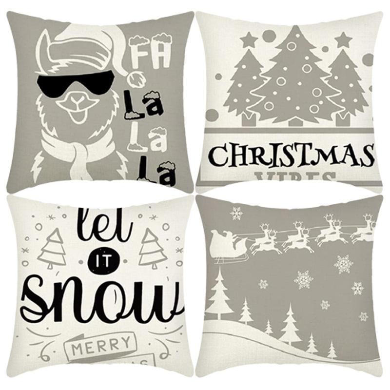 

Christmas Linen Short Plush Peach Skin Pillowcase 45*45cm