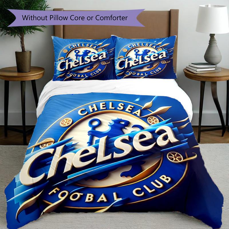 3pcs Duvet Cover Set (1*Duvet Cover + 2*Pillowcase, Without Core),football club.C Print Bedding Set, Bedroom Decor, All‑Season, Birthday Gift
