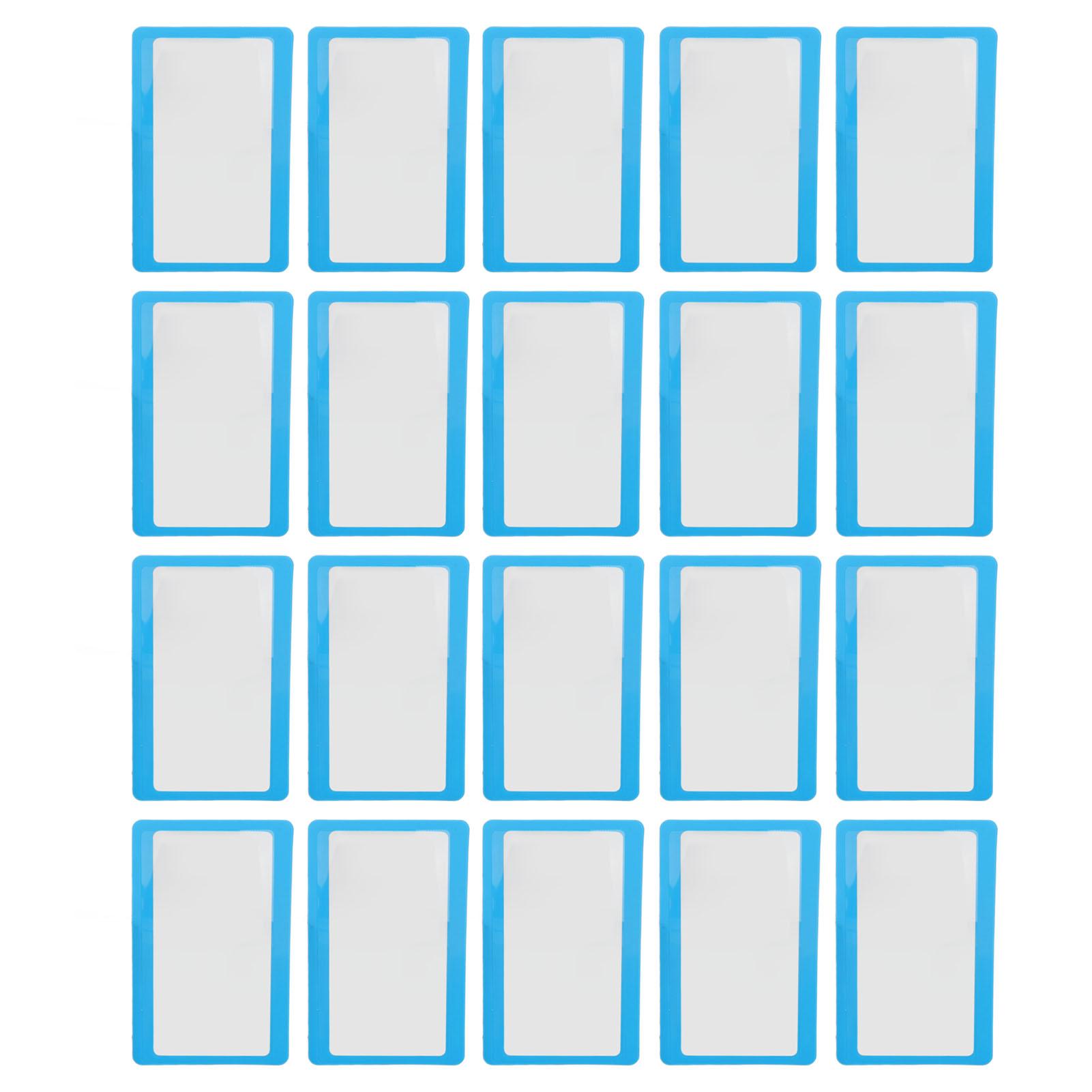 

20PCS Magnifying Glass Card Portable Clear Lens Blue Frame Credit Card Size Magnifier for Stamp