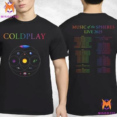Neues Coldplay Music Of The Spheres World Tour 2025 Konzert T-Shirt Größe S-4XL Unisex T-Shirt Grafik-T-Shirt