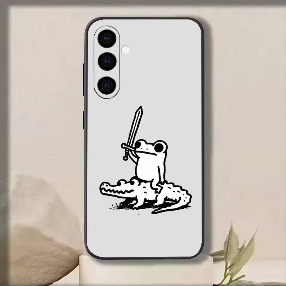 

Animals holding swords in their hands Phone Case Black Silicone Soft For Samsung Galaxy A73,A72,A71,A70,A53,A52,A51 Samsung a12