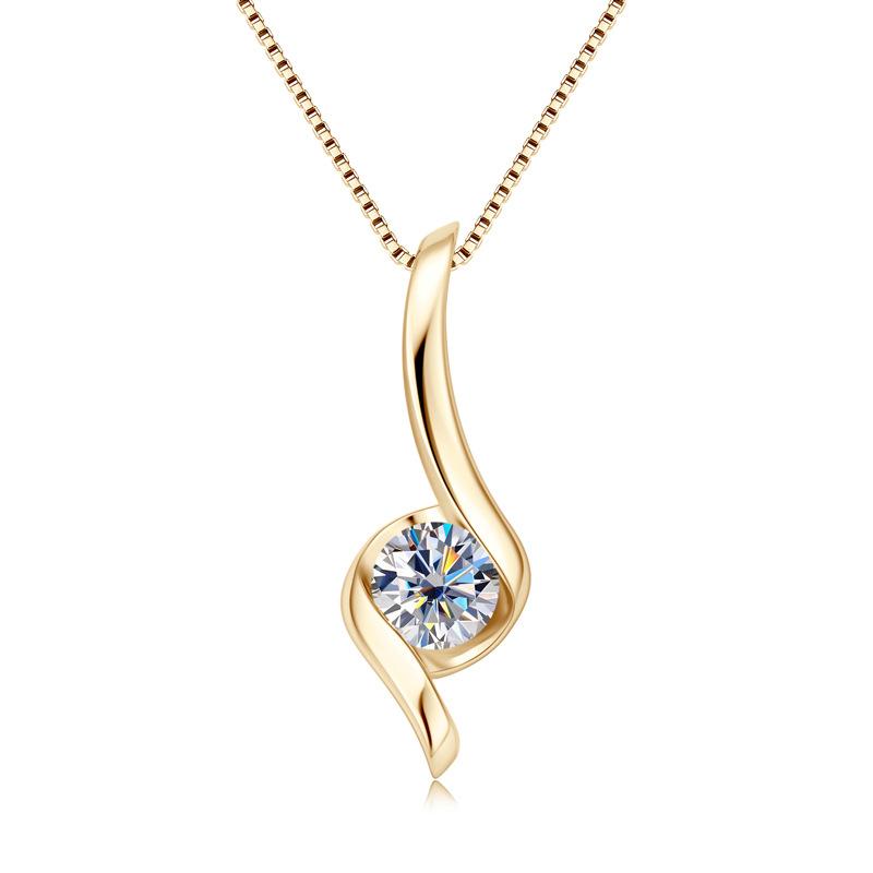 6.5mm Luxury High End Moissanite Necklace 925 Sterling Silver Clavicle Chain D VVS1 Exquisite Fashion Jewelry For Women