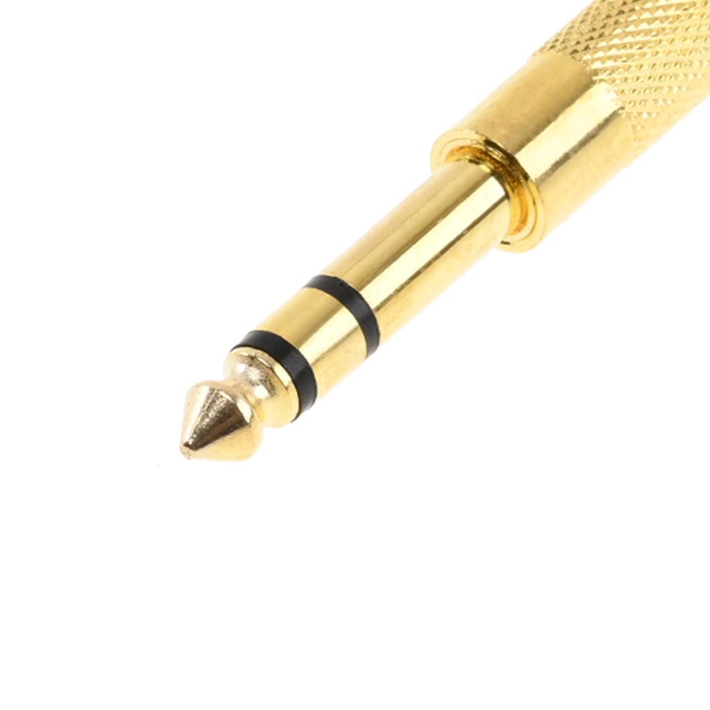 Gold 6.3mm 1/4" Male Plug to 3.5mm 1/8" Female Jack Stereo Headphone Audio Adapter Home Connectors Adapter Microphone Hot Sell